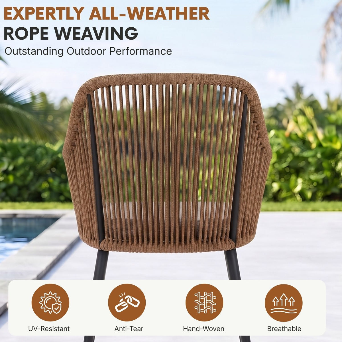5-Piece Outdoor Rope Patio Dining Set