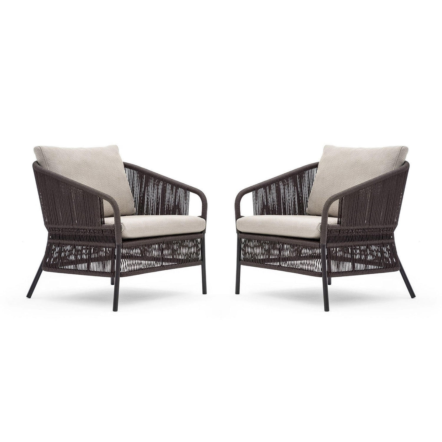 2-Piece Outdoor Rope Single Seater Sofa