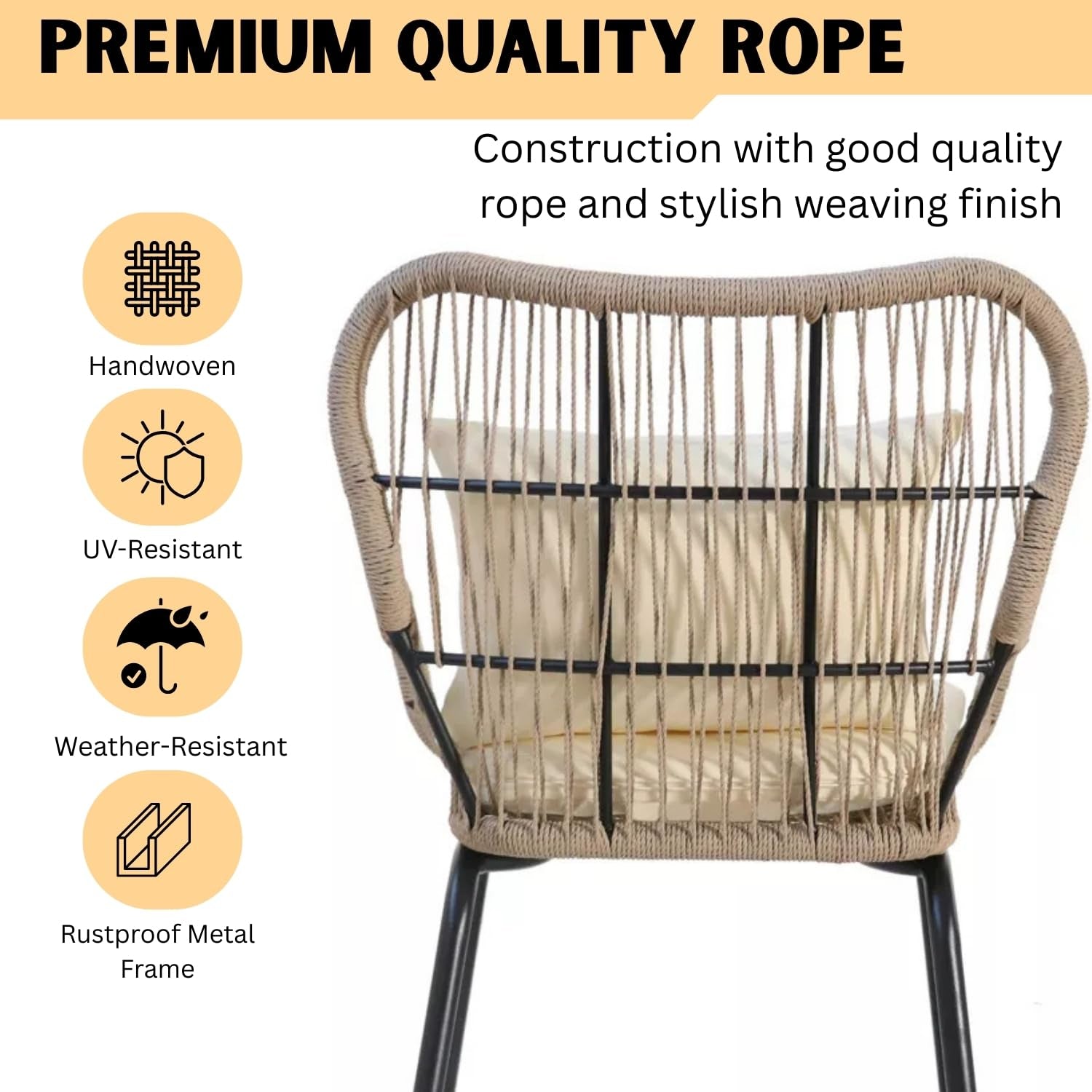 Outdoor Patio Garden 3 Piece All Weather Resistant Furniture Set