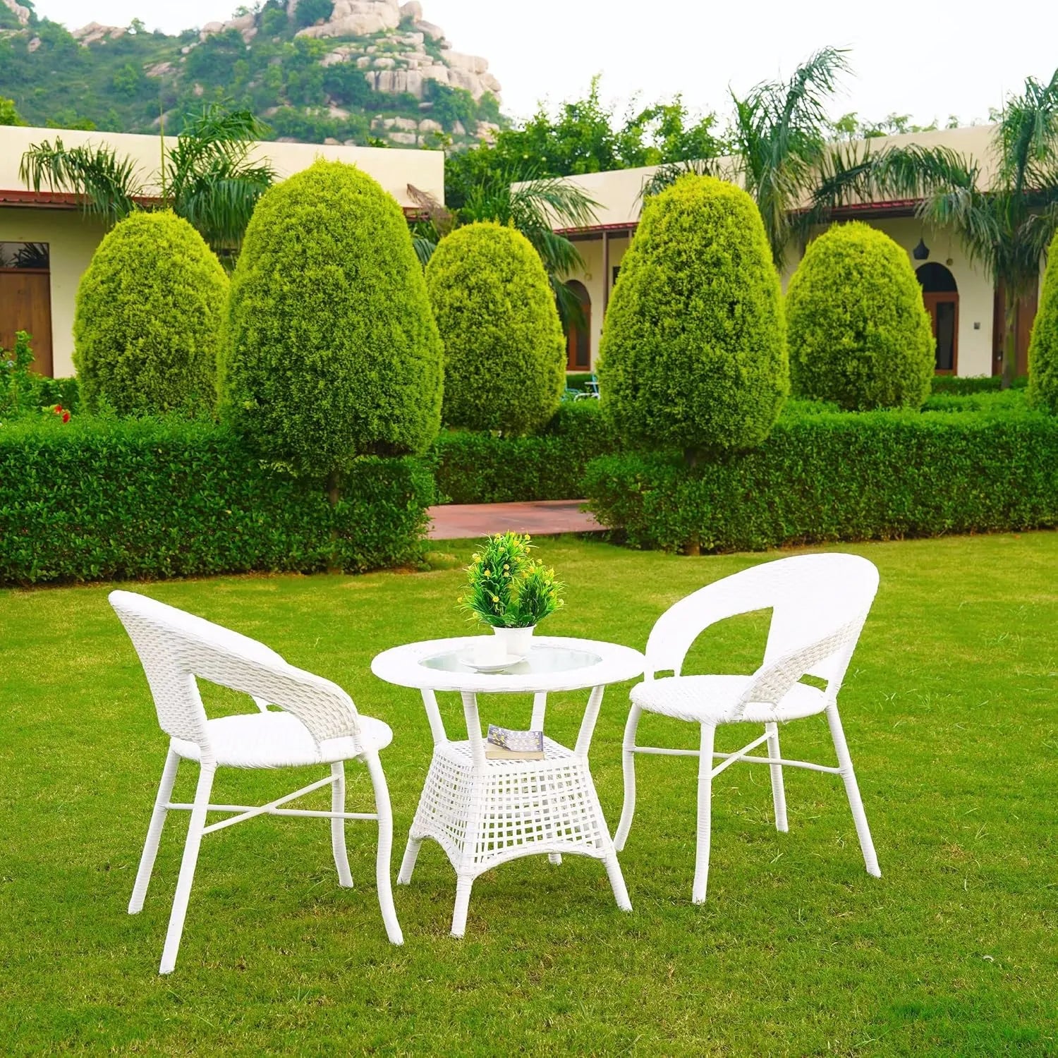 3-Piece Outdoor Rattan Wicker Patio Bistro Set