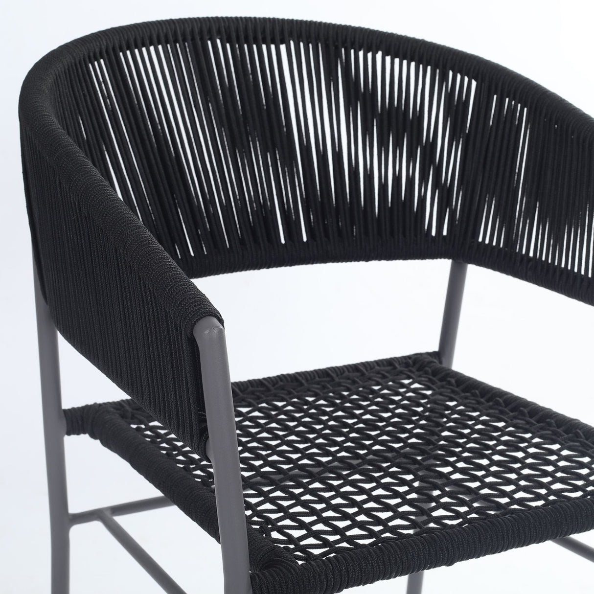 3-Piece Black Rope Outdoor Patio Set
