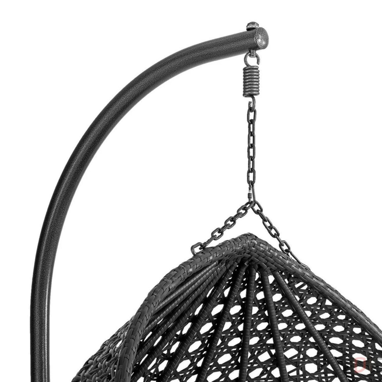 Double Seater Rattan & Wicker Swing (Black & Grey)