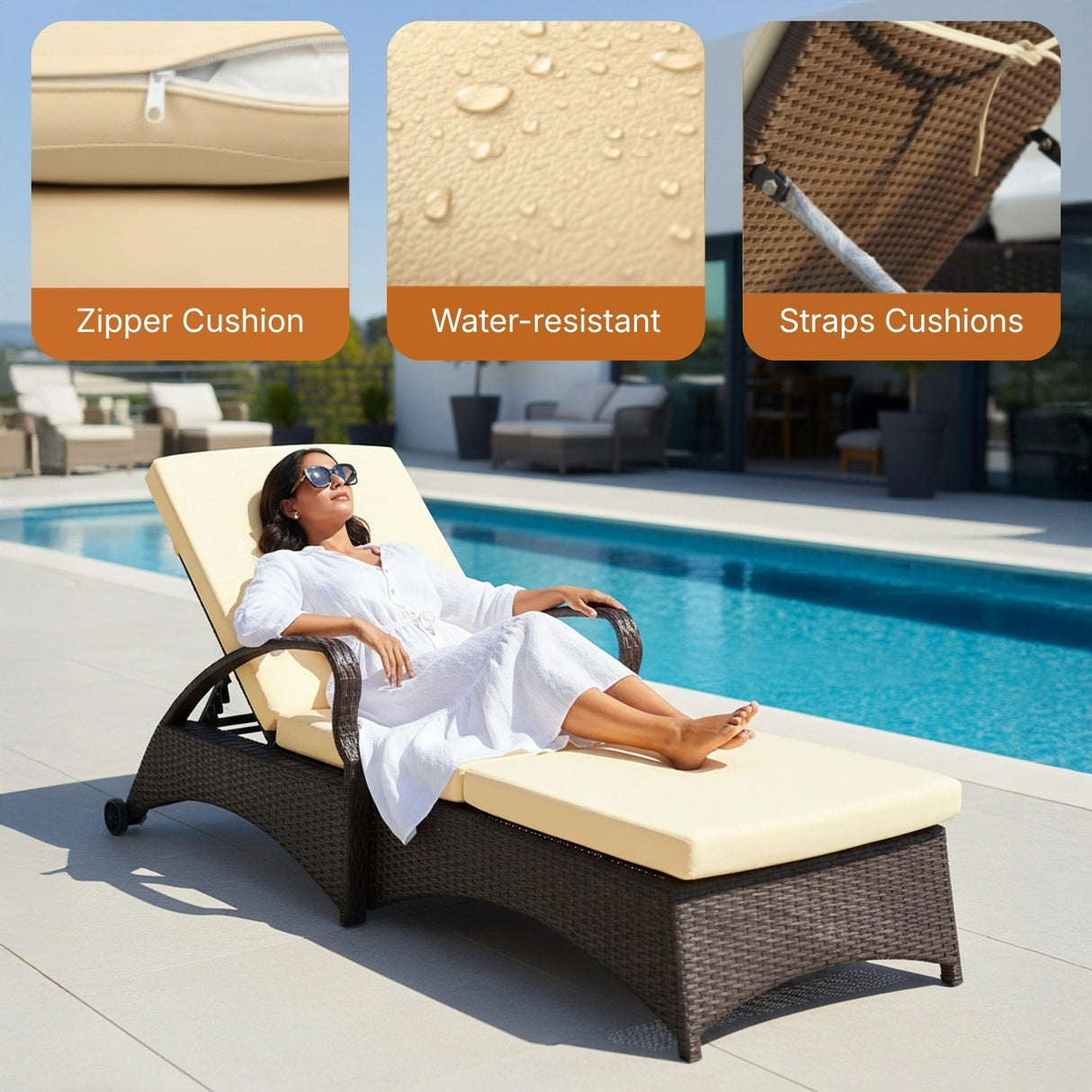 Outdoor All-Weather Wicker Lounger