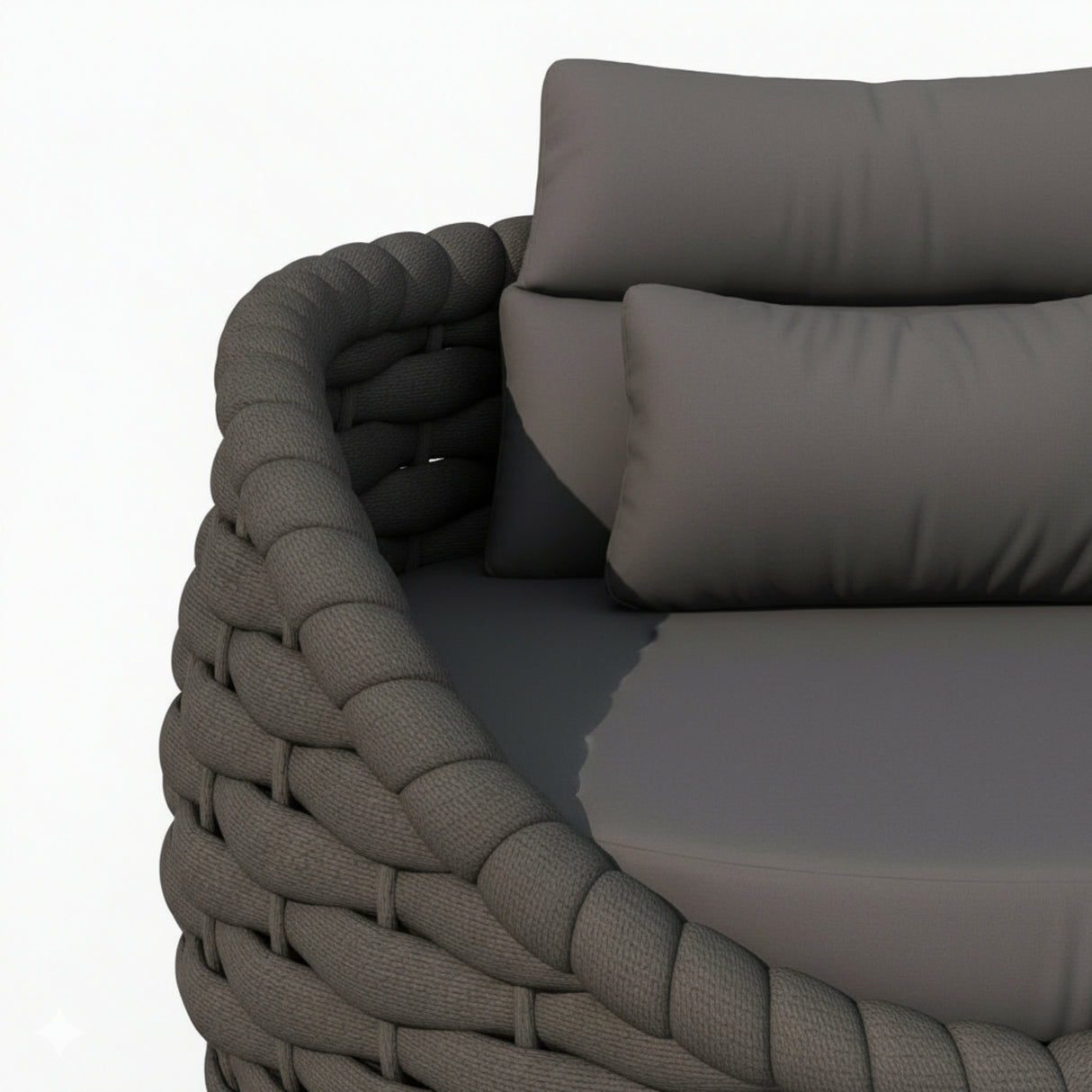 4 Piece Outdoor Rope Sofa Set (Black)