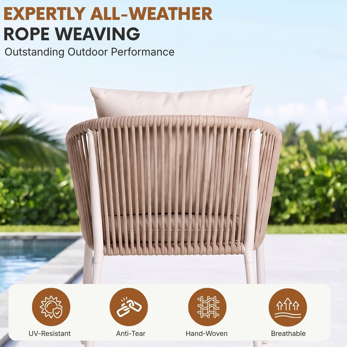 Outdoor Rope 5-Piece Patio Dining Set