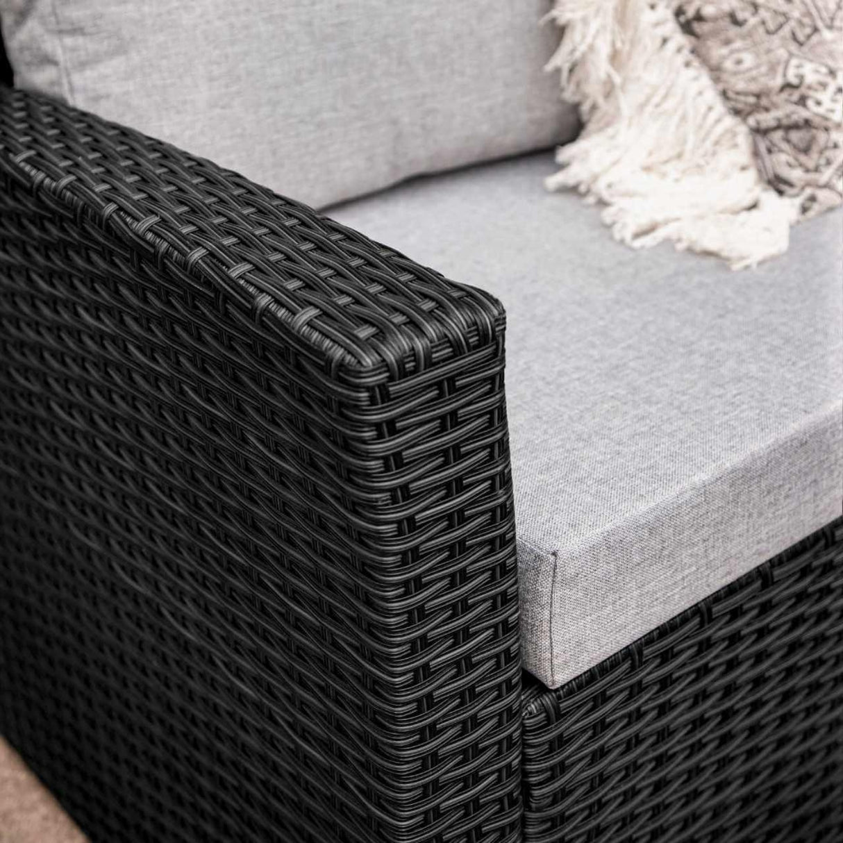 6-Piece All-Weather Wicker Patio Furniture Set (Black/Grey)