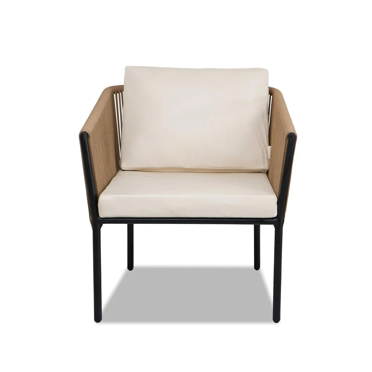 Outdoor Rope Patio Set with Glass Top Table