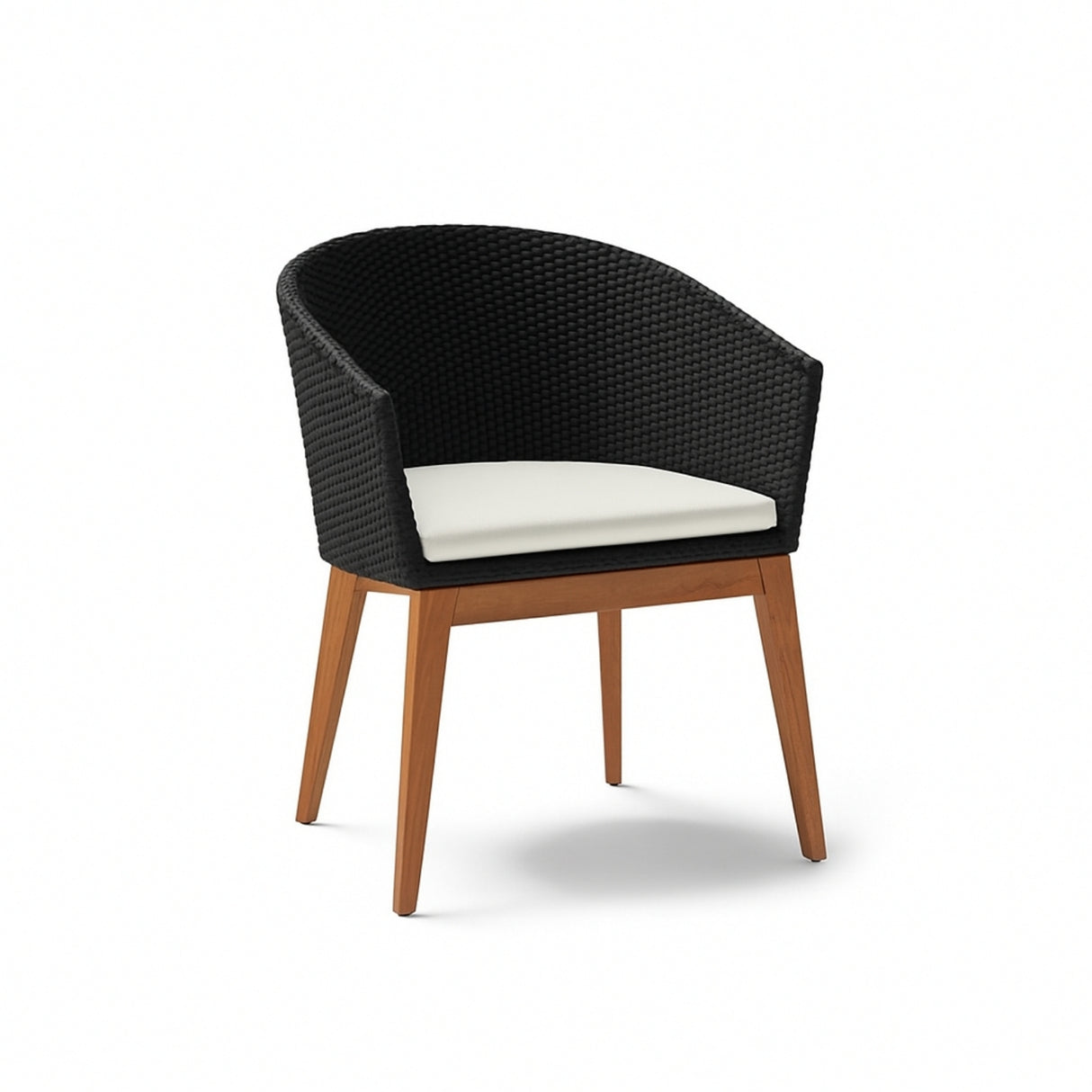 Outdoor All-Weather Resistant Rattan Wicker 5-Piece Dining Set (Black & White)