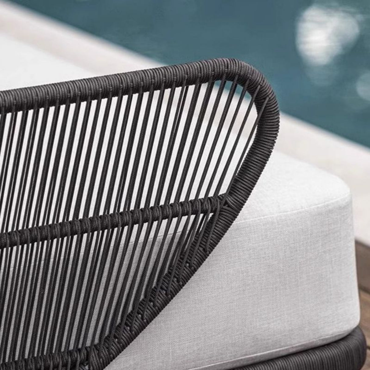 Outdoor Rope 4 Seater Sofa Set With Glass Top Tables