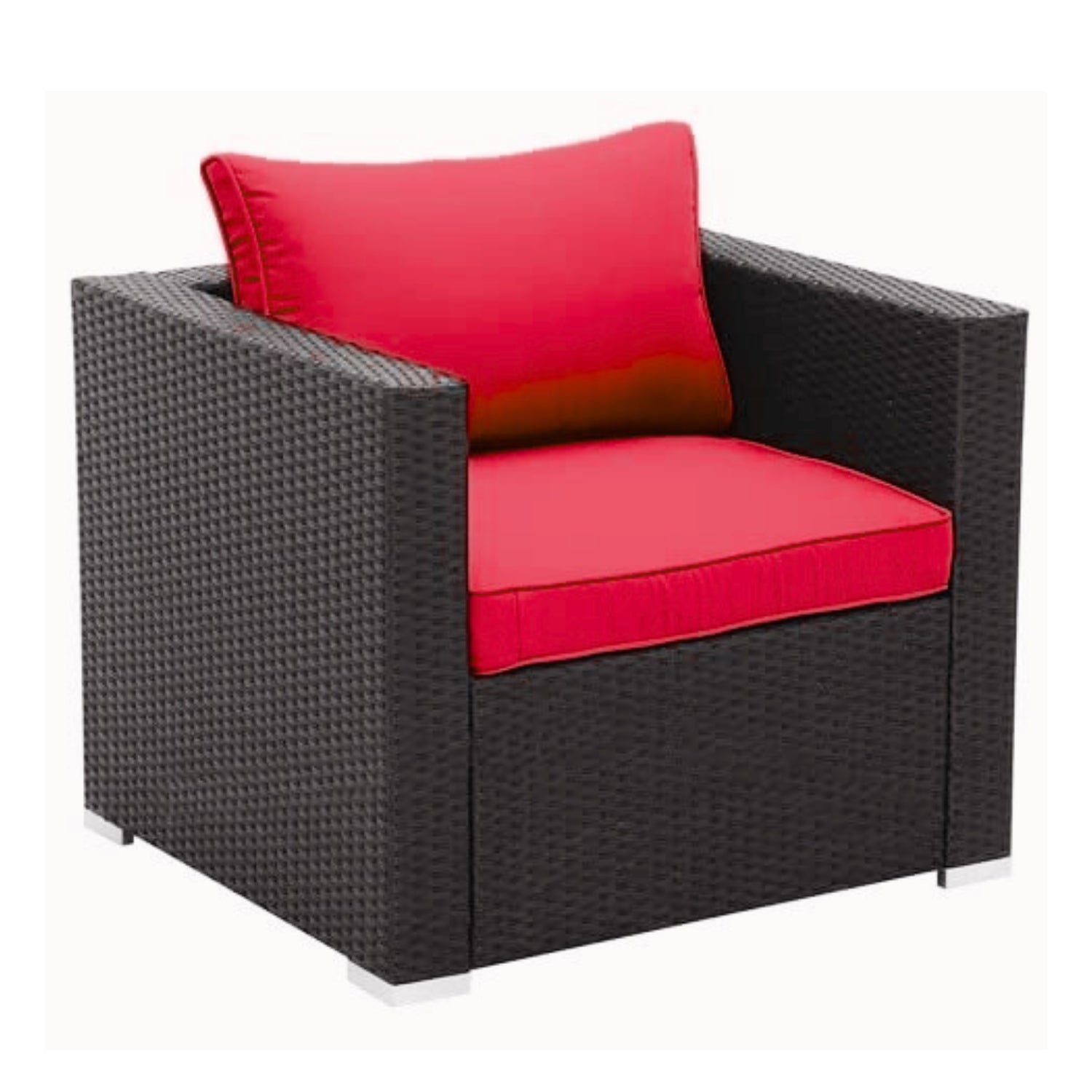 6-Piece Outdoor Conversation Set (Black & Red)