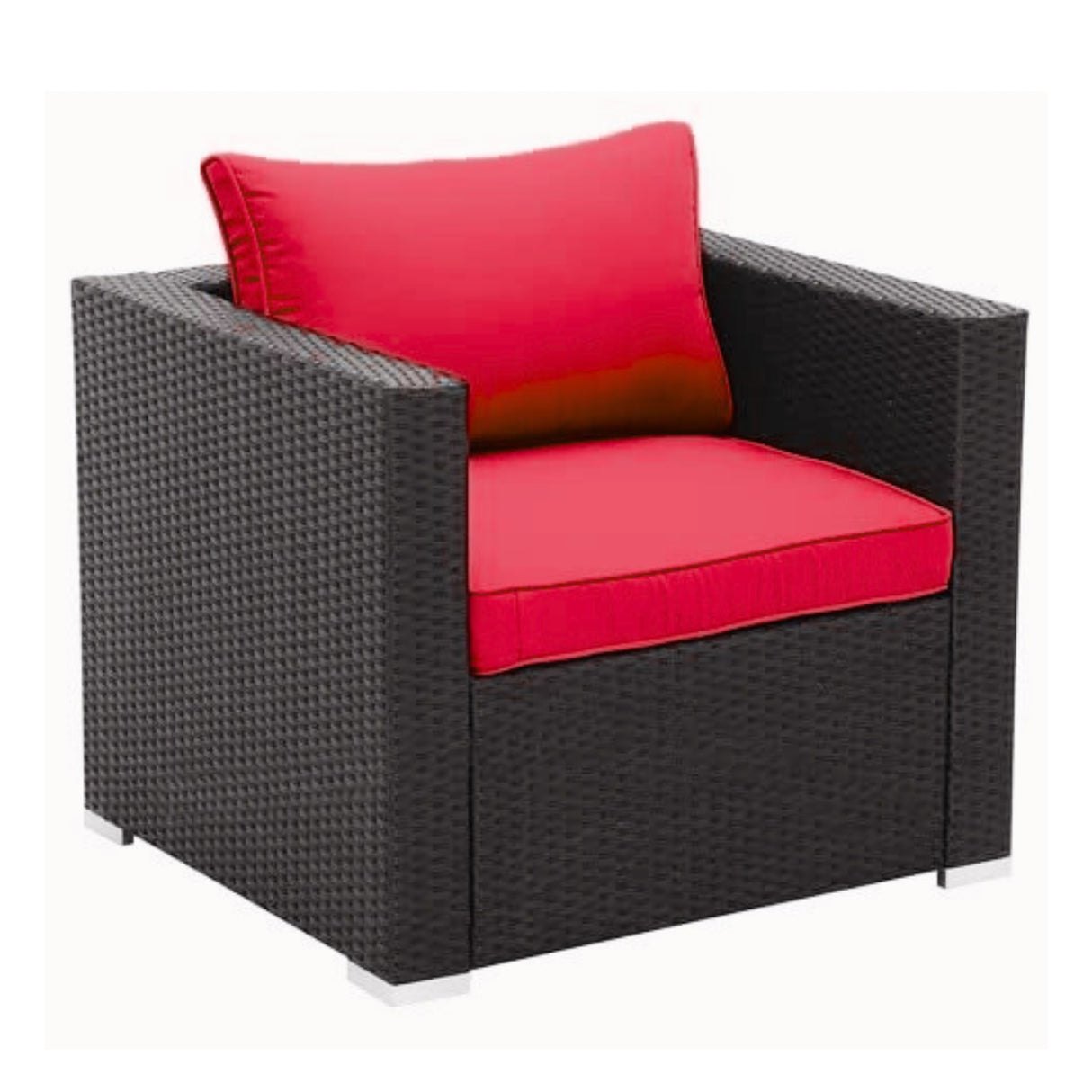 6-Piece Outdoor Conversation Set (Black & Red)
