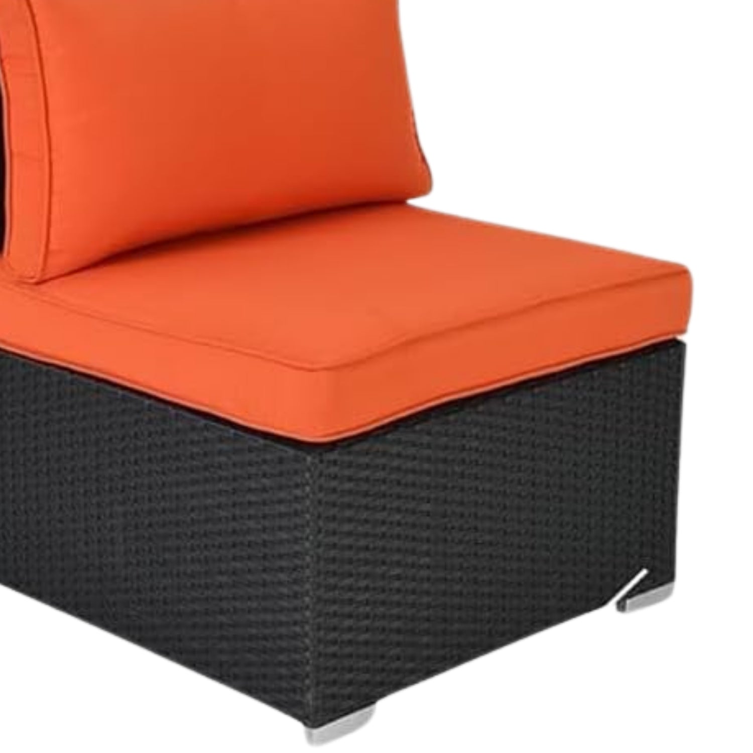 Outdoor Garden Conversation Sofa Set (Black/Orange)