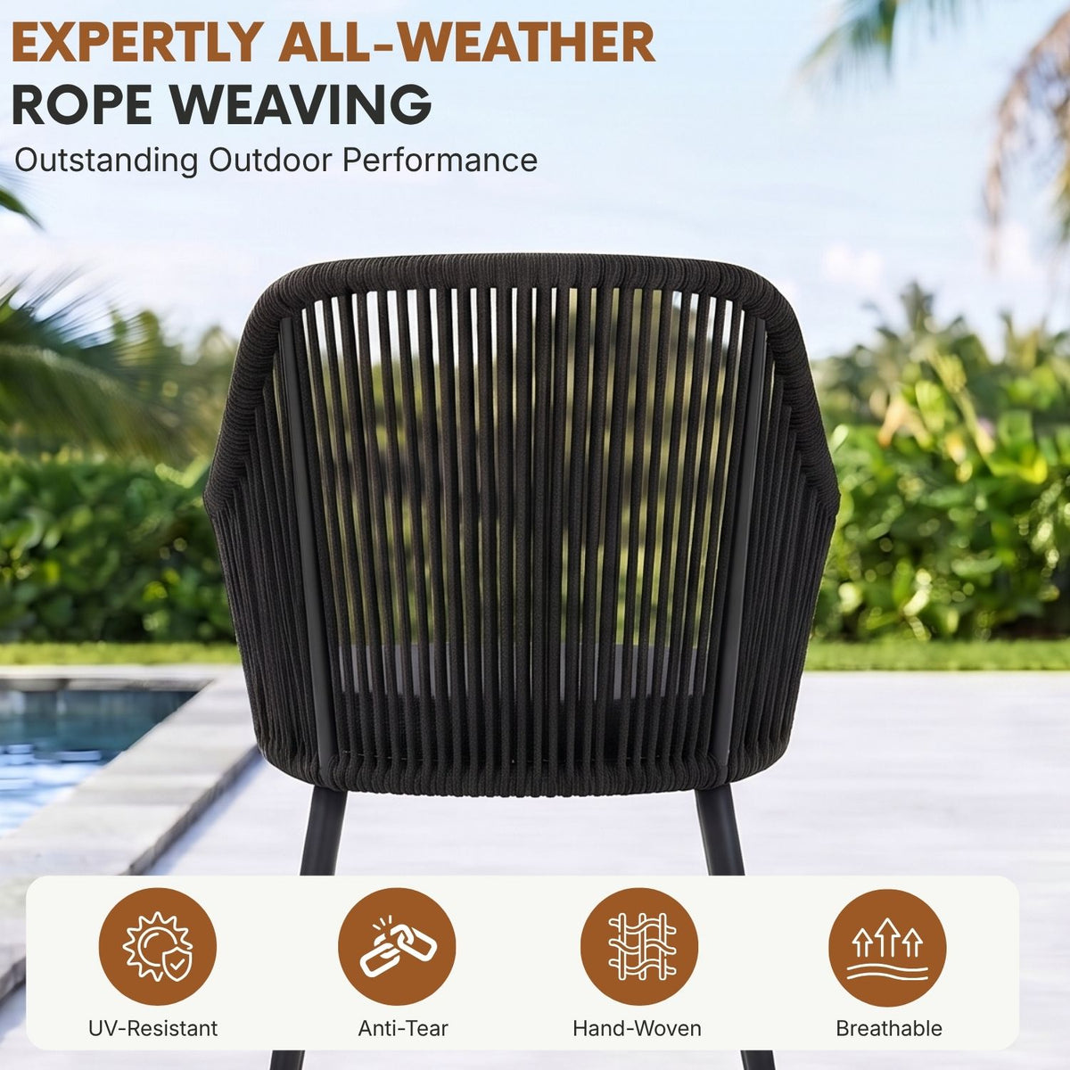 5-Piece Outdoor Rope Patio Dining Set