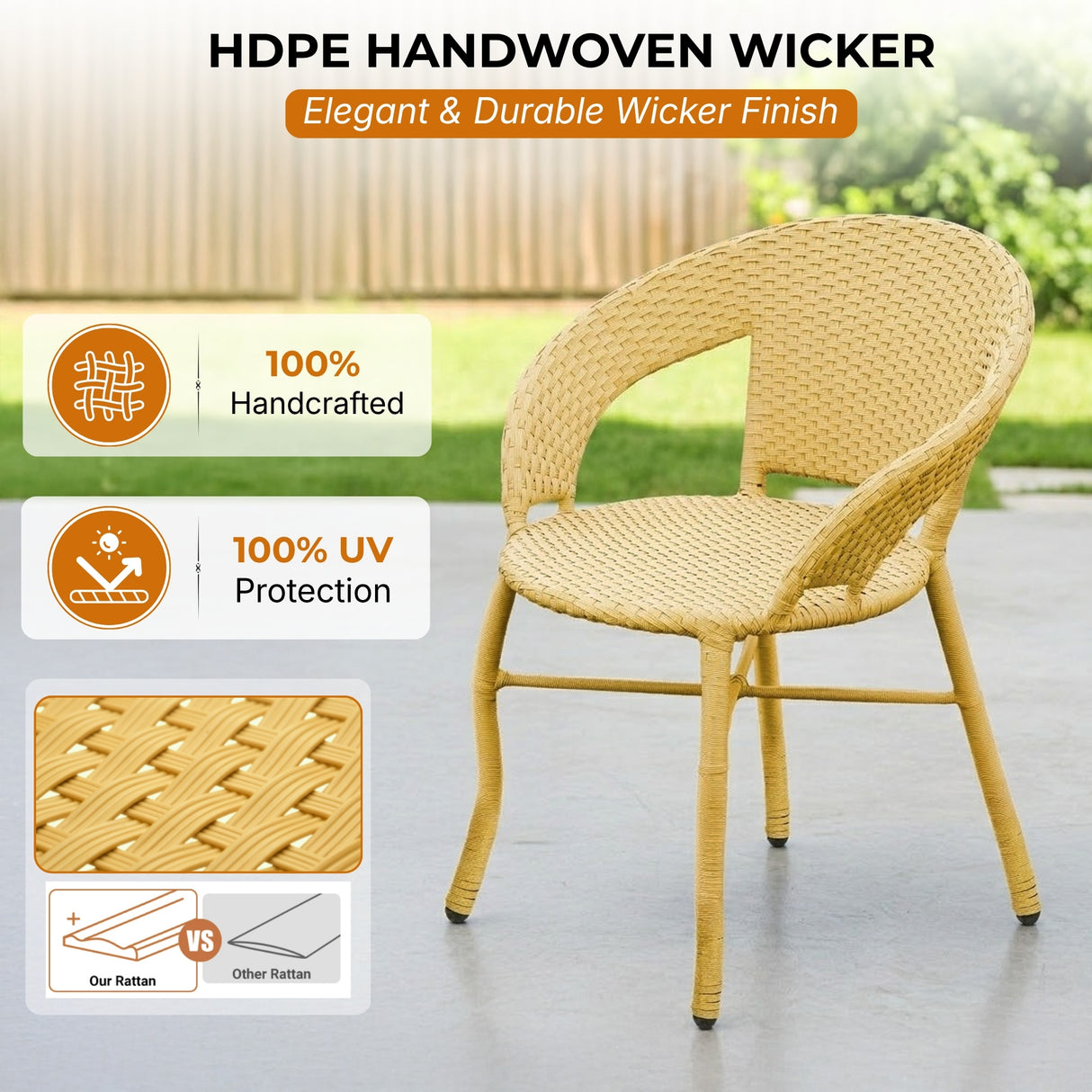Outdoor Rattan Wicker 5-Piece Patio Furniture Set (Beige)