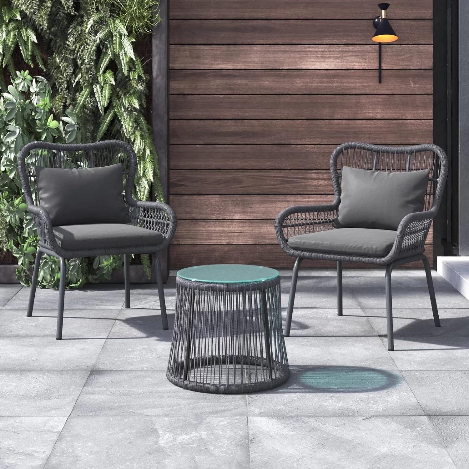 Outdoor Patio Garden 3 Piece All Weather Resistant Furniture Set