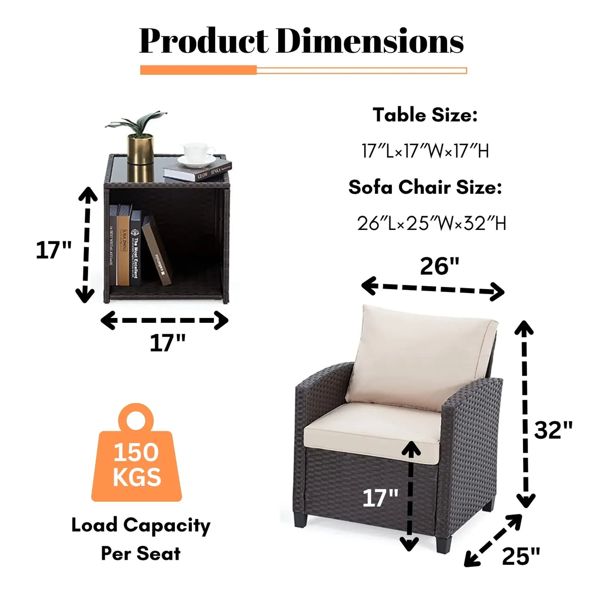 3-Piece Outdoor Rattan Wicker Patio Set