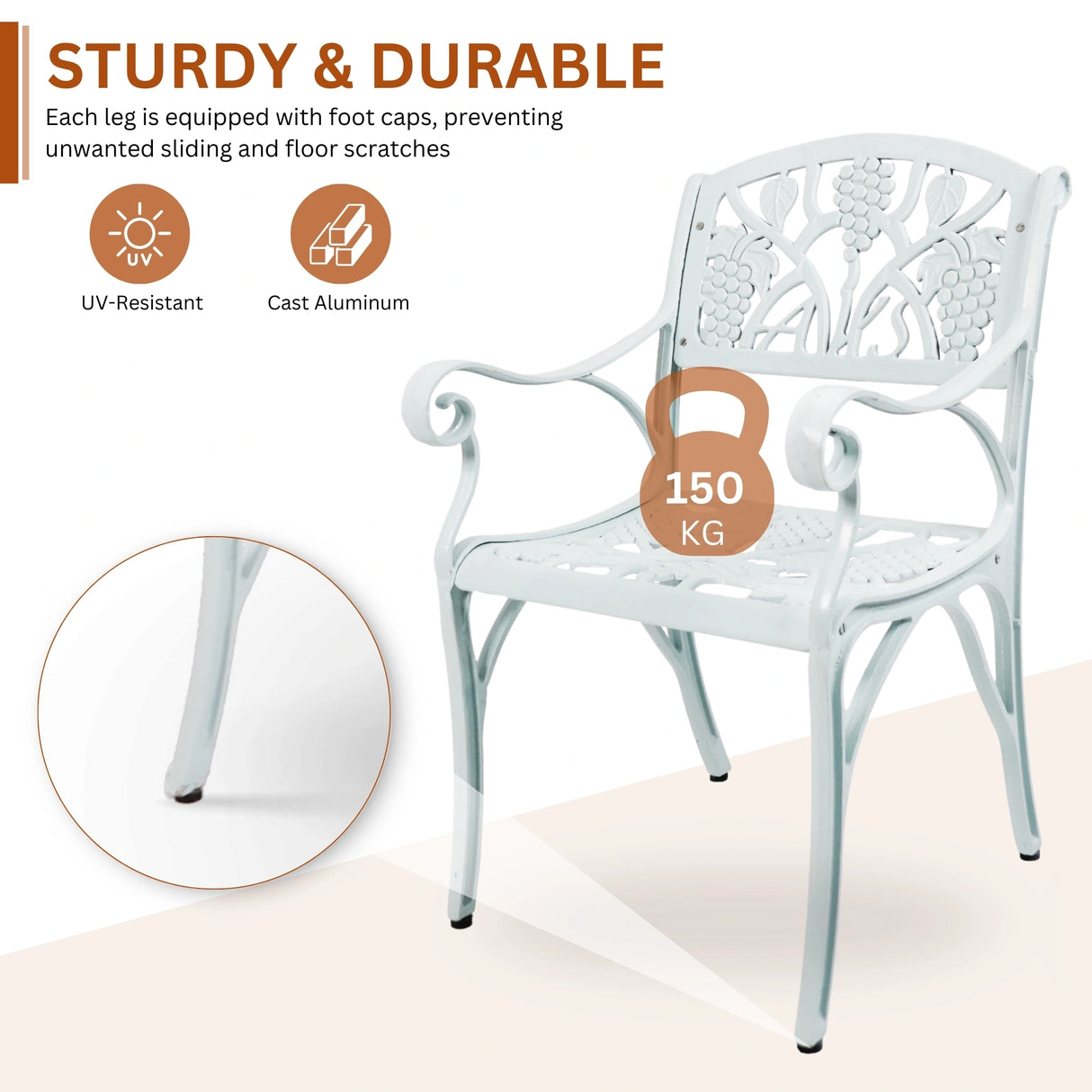 Aluminium Outdoor 5-Piece Patio Bistro Set