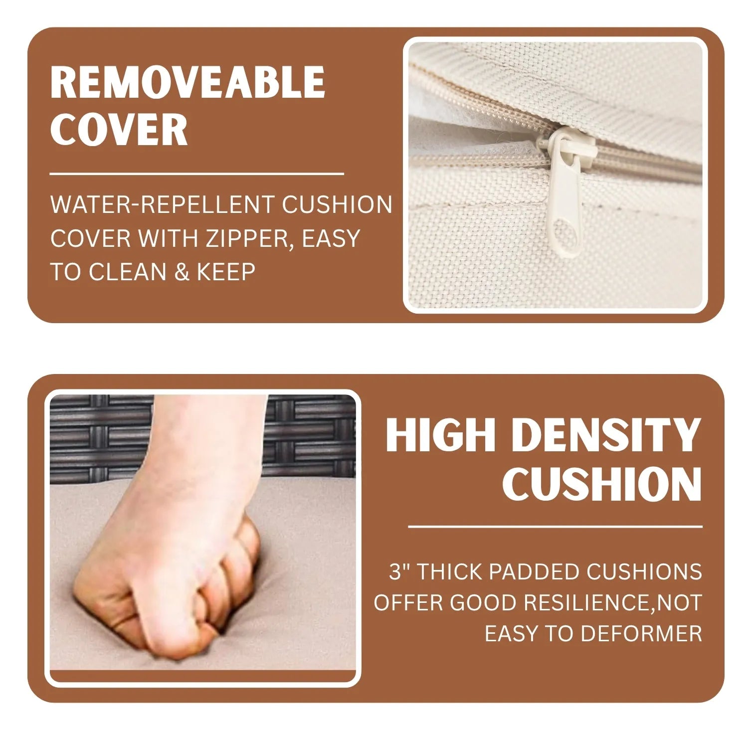 4 Pieces Patio Furniture Set, Outdoor Sectional Sofa