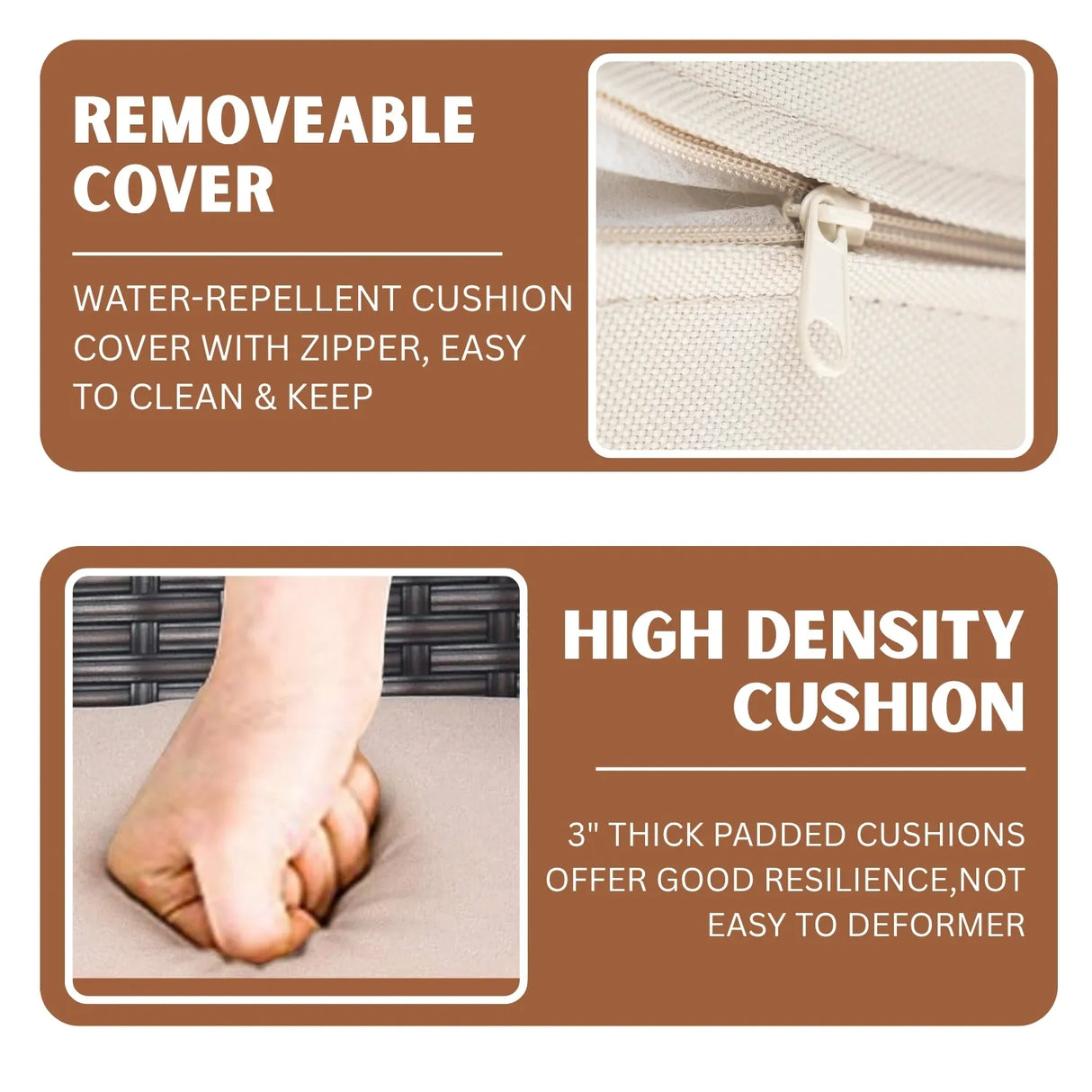 4 Pieces Patio Furniture Set, Outdoor Sectional Sofa