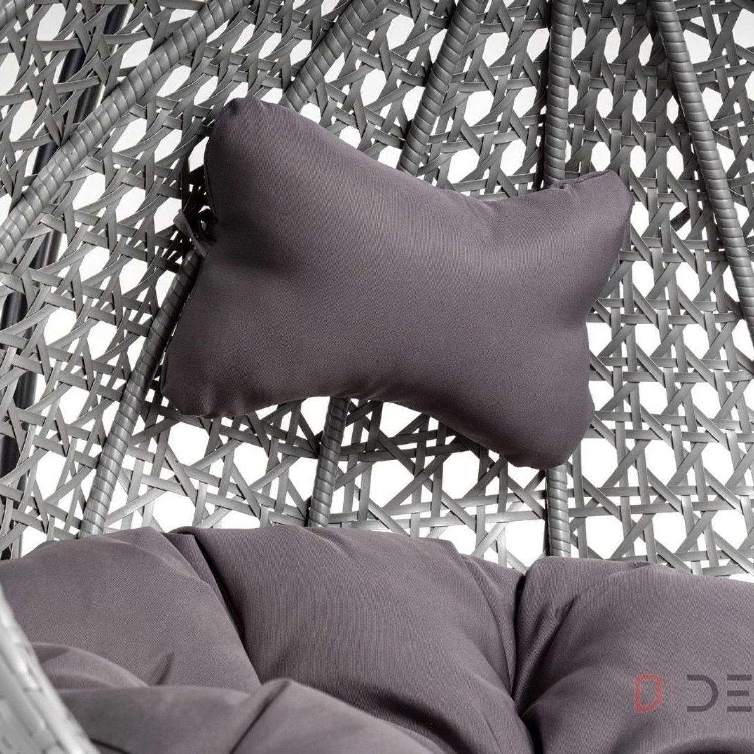 Single Seater Rattan & Wicker Swing (Grey)