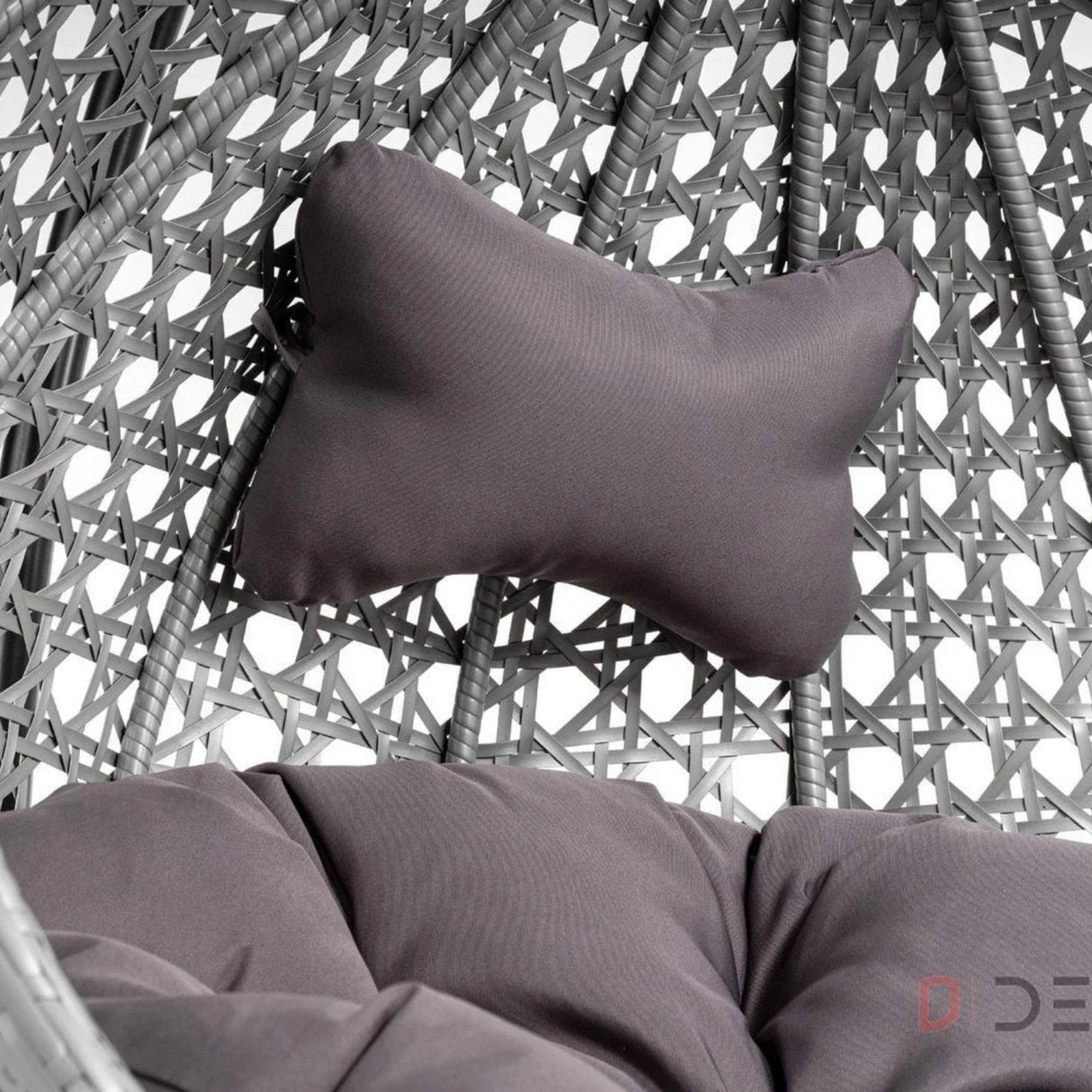 Single Seater Rattan & Wicker Swing (Grey)