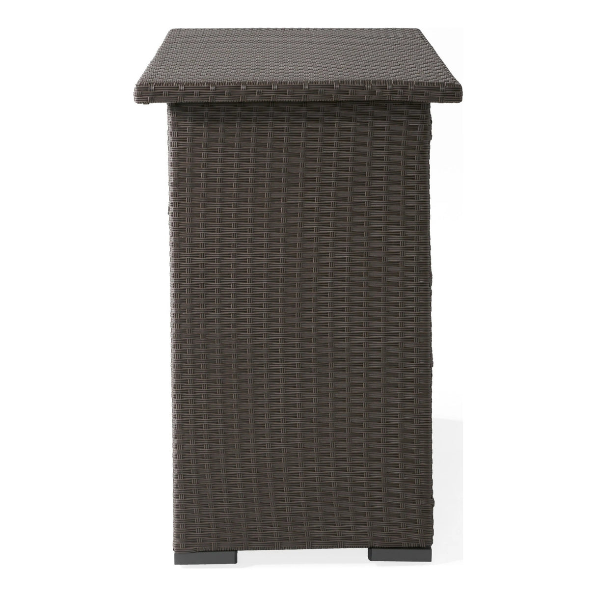 7-Piece Outdoor Rattan Wicker Bar Set with Wicker Top Table