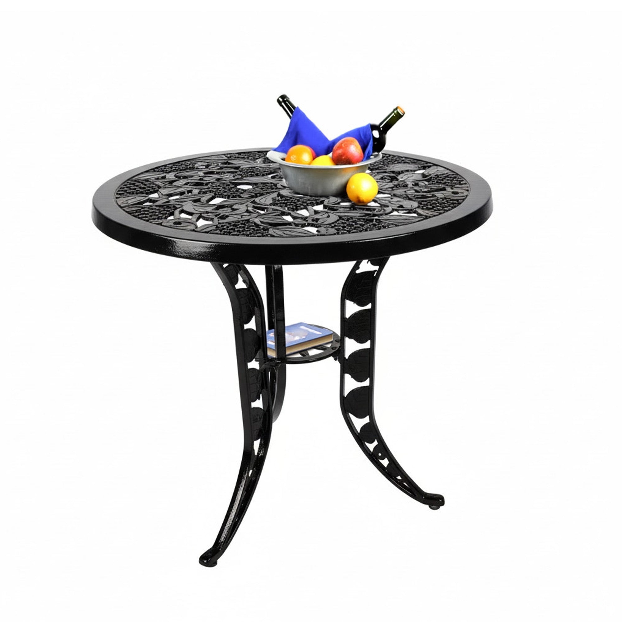 Outdoor 4-Piece Cast Aluminum Patio Bistro Set (Black)