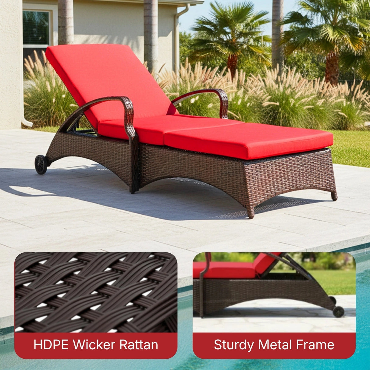 Outdoor All-Weather Wicker Lounger