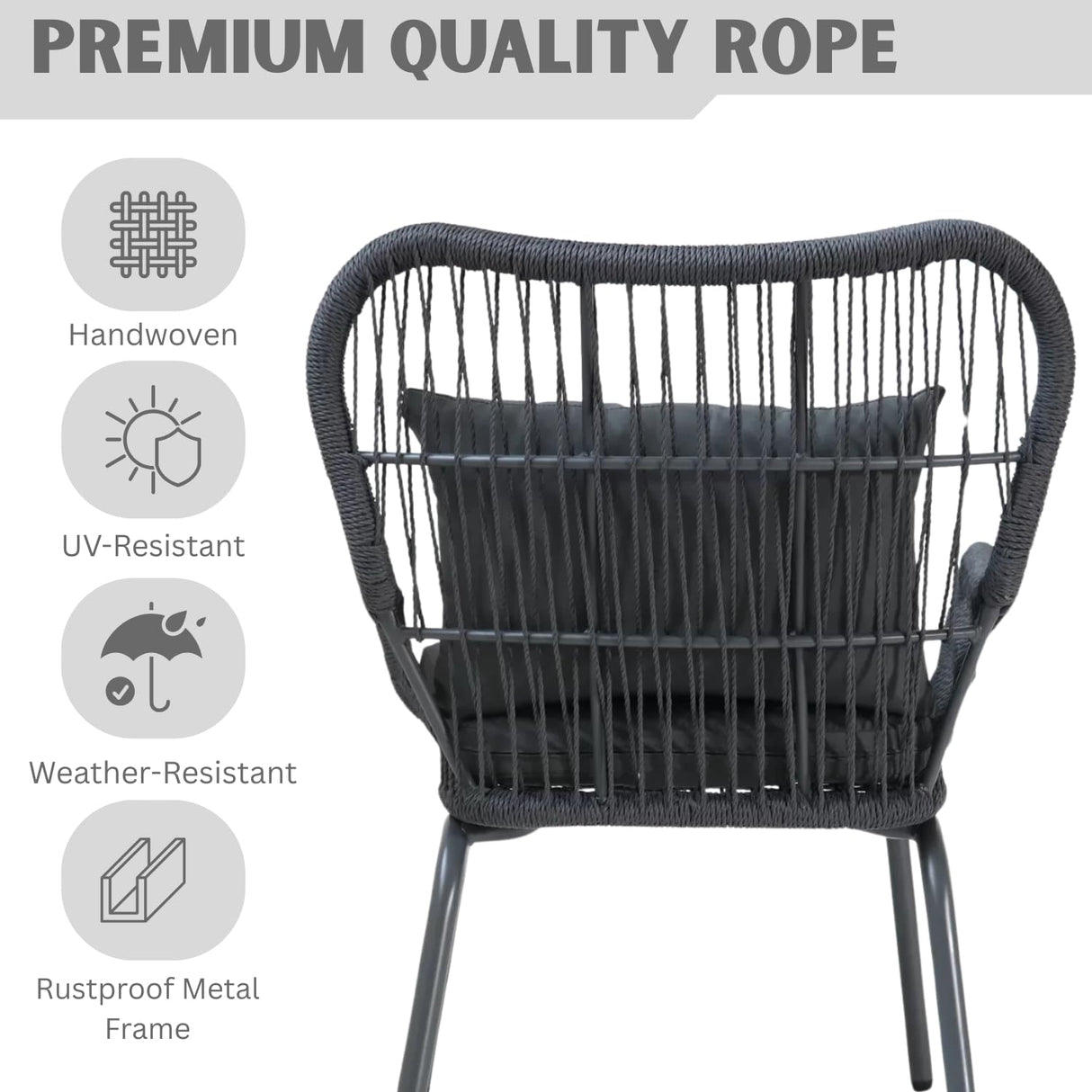 Outdoor Patio Garden 3 Piece All Weather Resistant Furniture Set