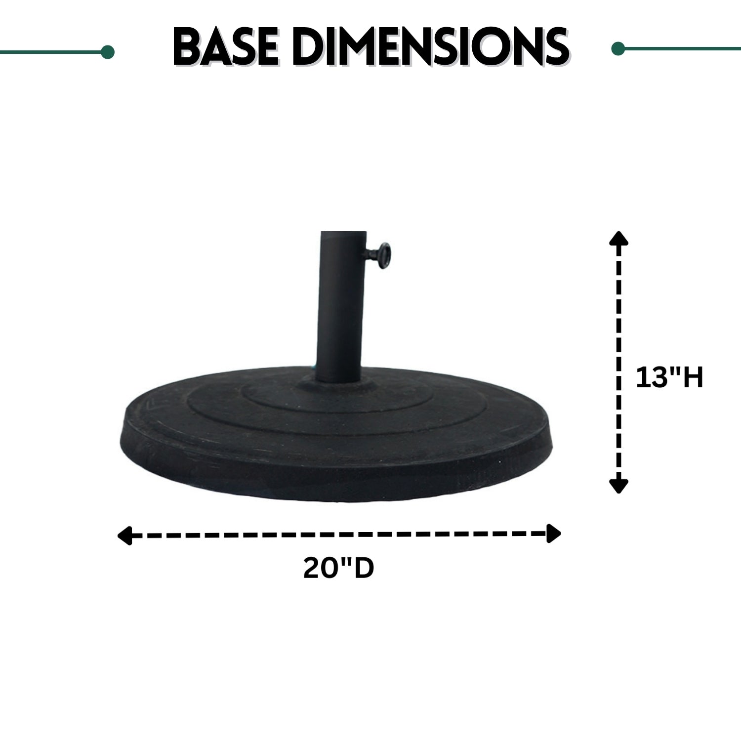 9ft Green Color Outdoor Patio Umbrella with Centre Pole