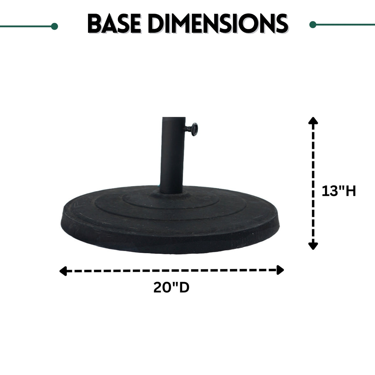 9ft Green Color Outdoor Patio Umbrella with Centre Pole