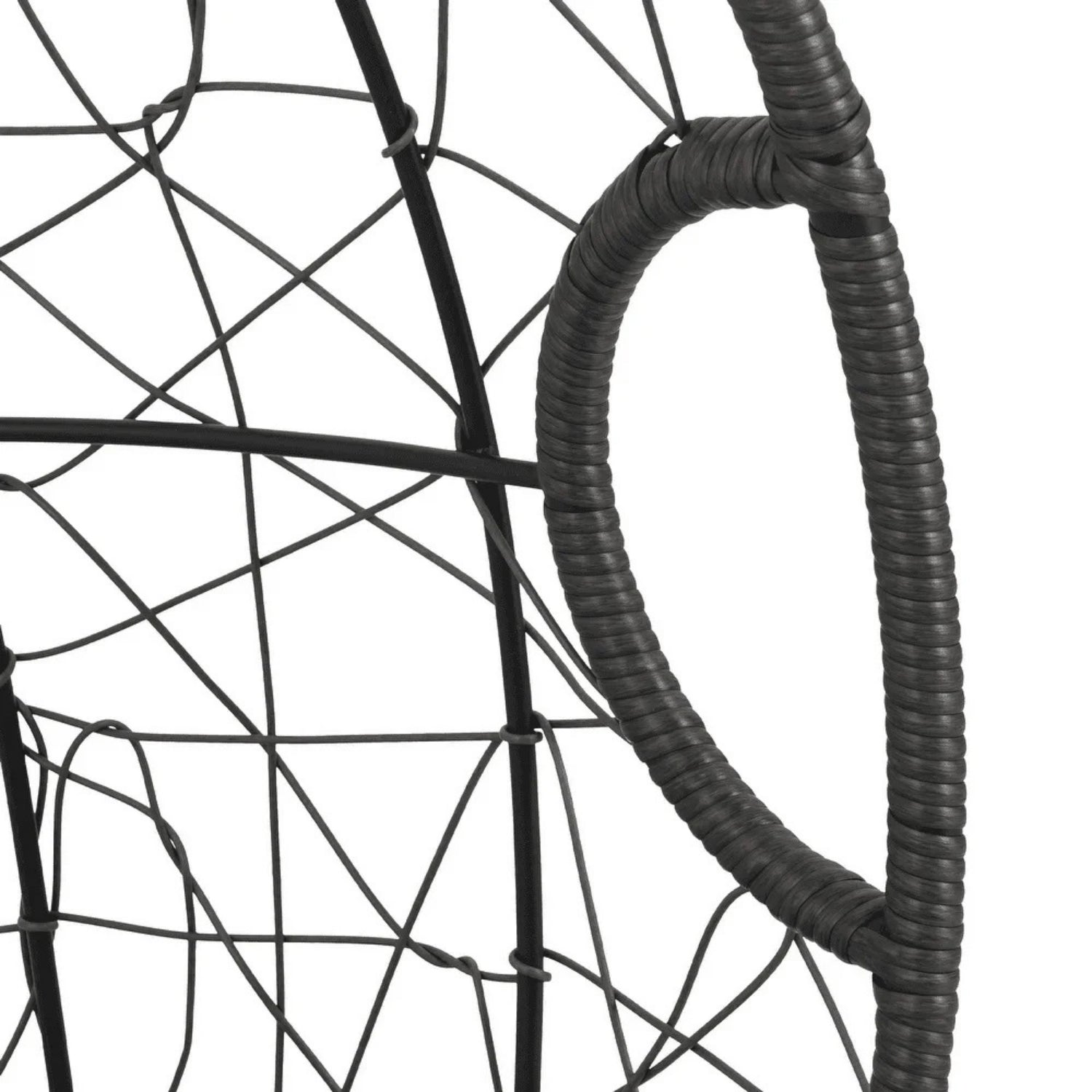 Outdoor All-Weather Wicker Egg Chair (Black)