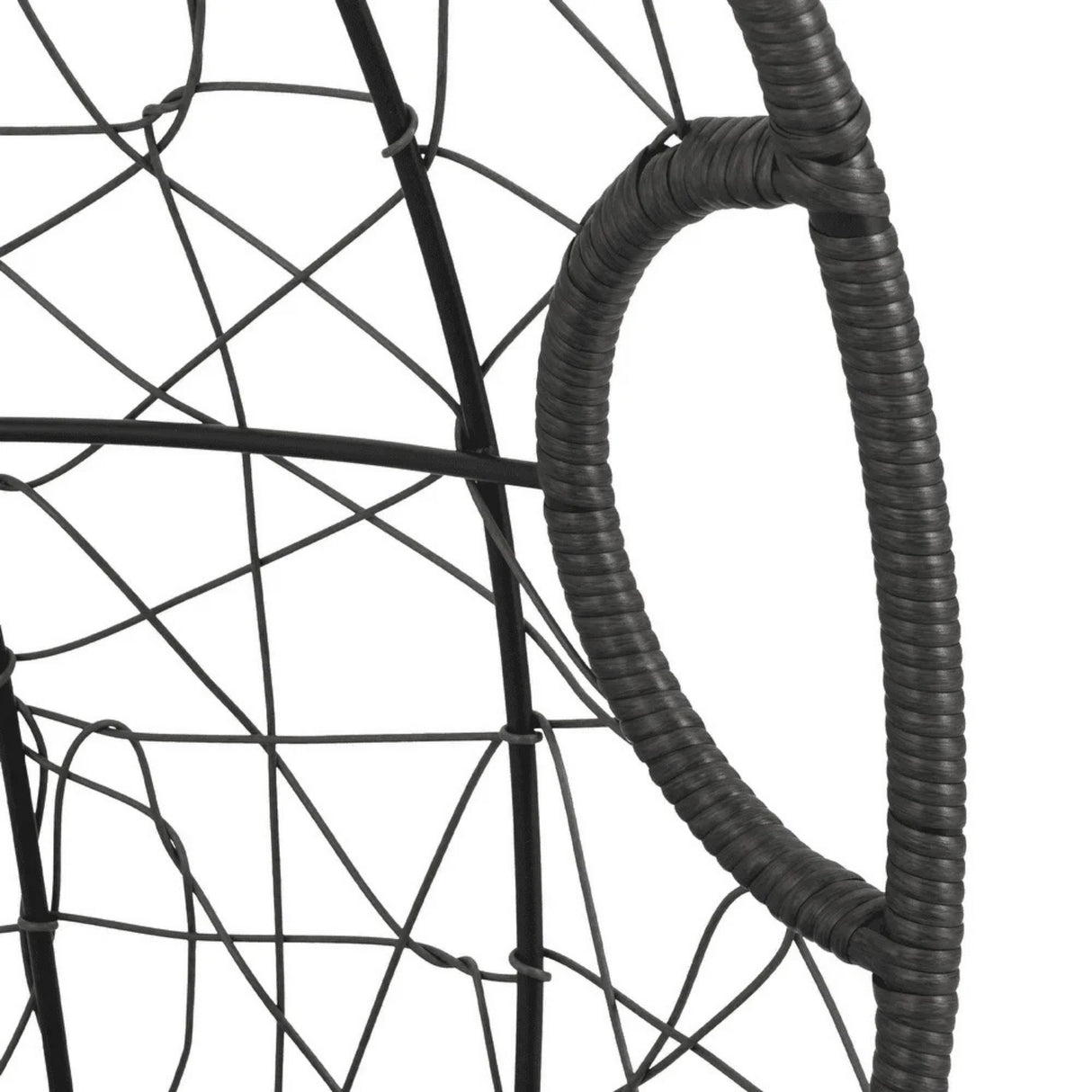 Outdoor All-Weather Wicker Egg Chair (Black)