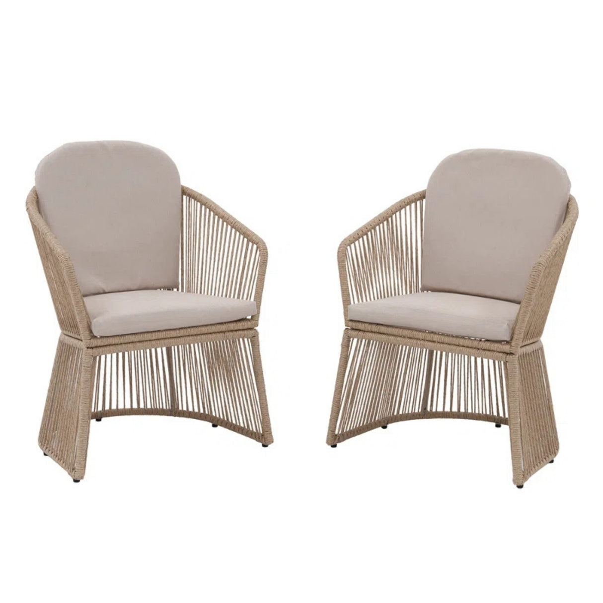 2-Piece Outdoor Rope Patio Chairs