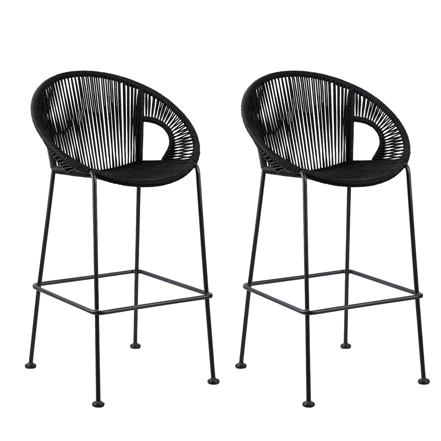2-Piece Outdoor Rope Bar Chairs – Stylish Comfort Built to Last