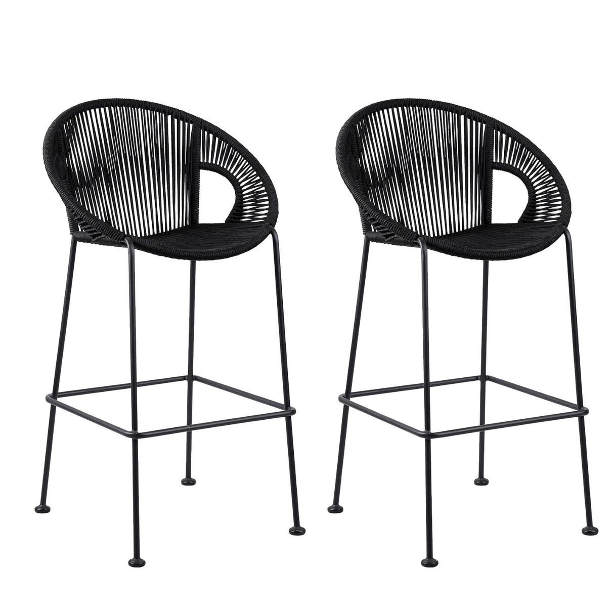 2-Piece Outdoor Rope Bar Chairs – Stylish Comfort Built to Last