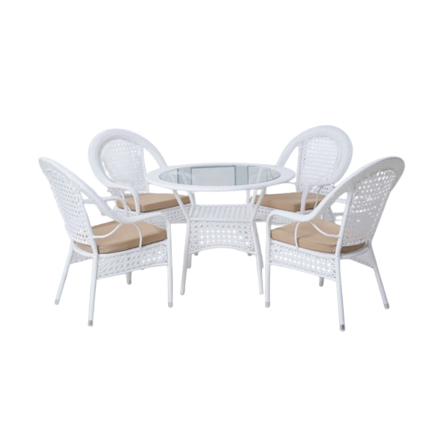 Outdoor All-Weather Resistant Rattan Wicker 5-Piece Dining Set