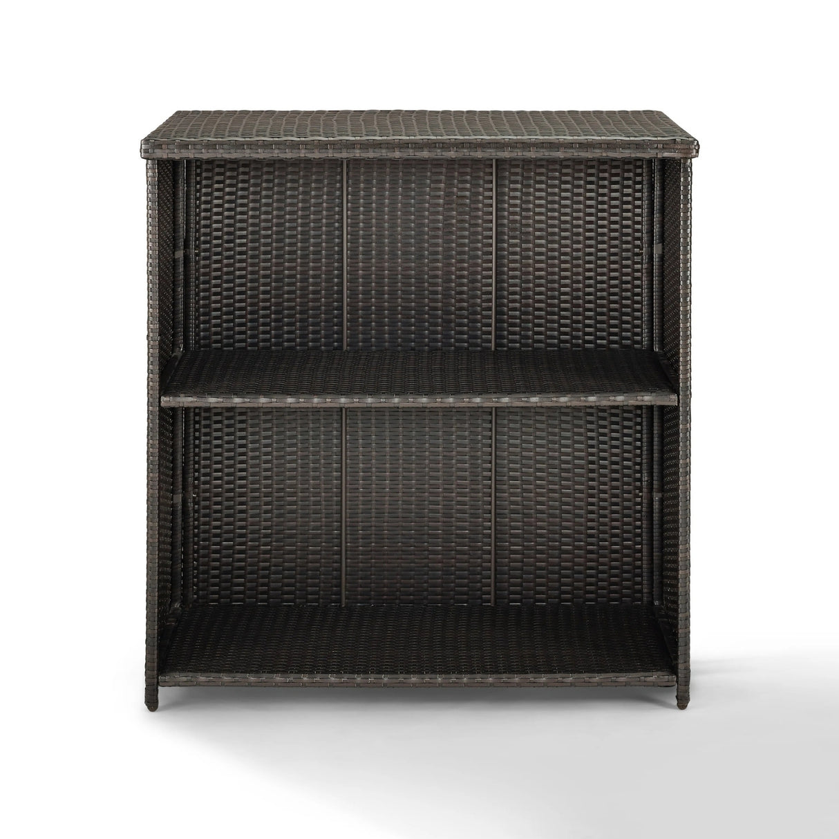 Outdoor Rattan Wicker Bar Table With Storage Selves