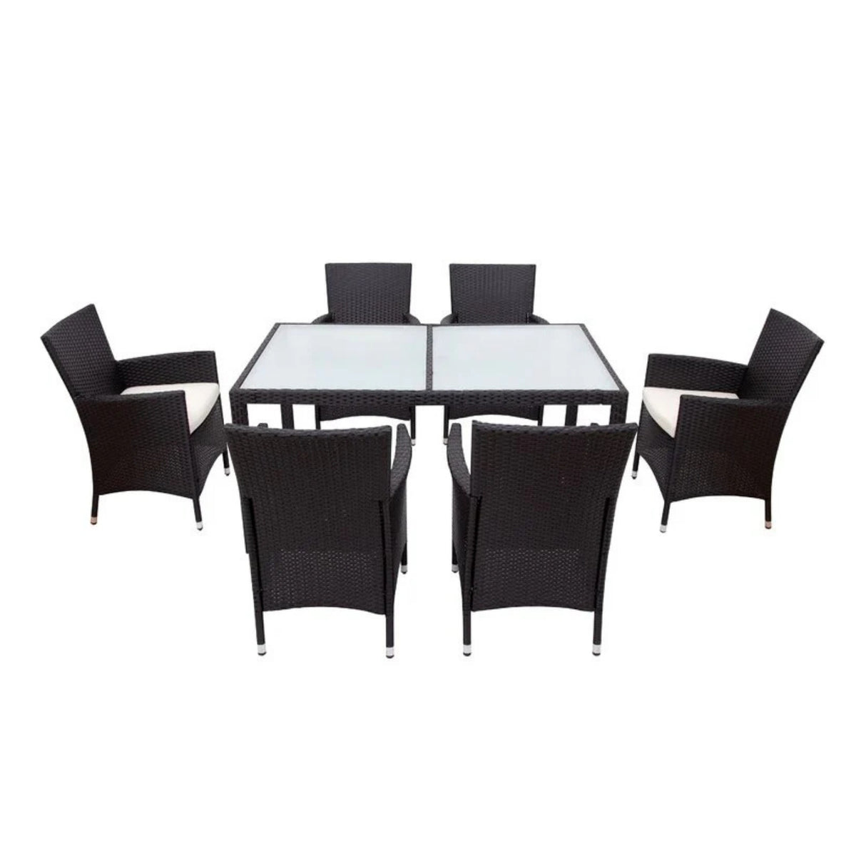 7-Piece Outdoor Rattan Wicker Dinning Table Set