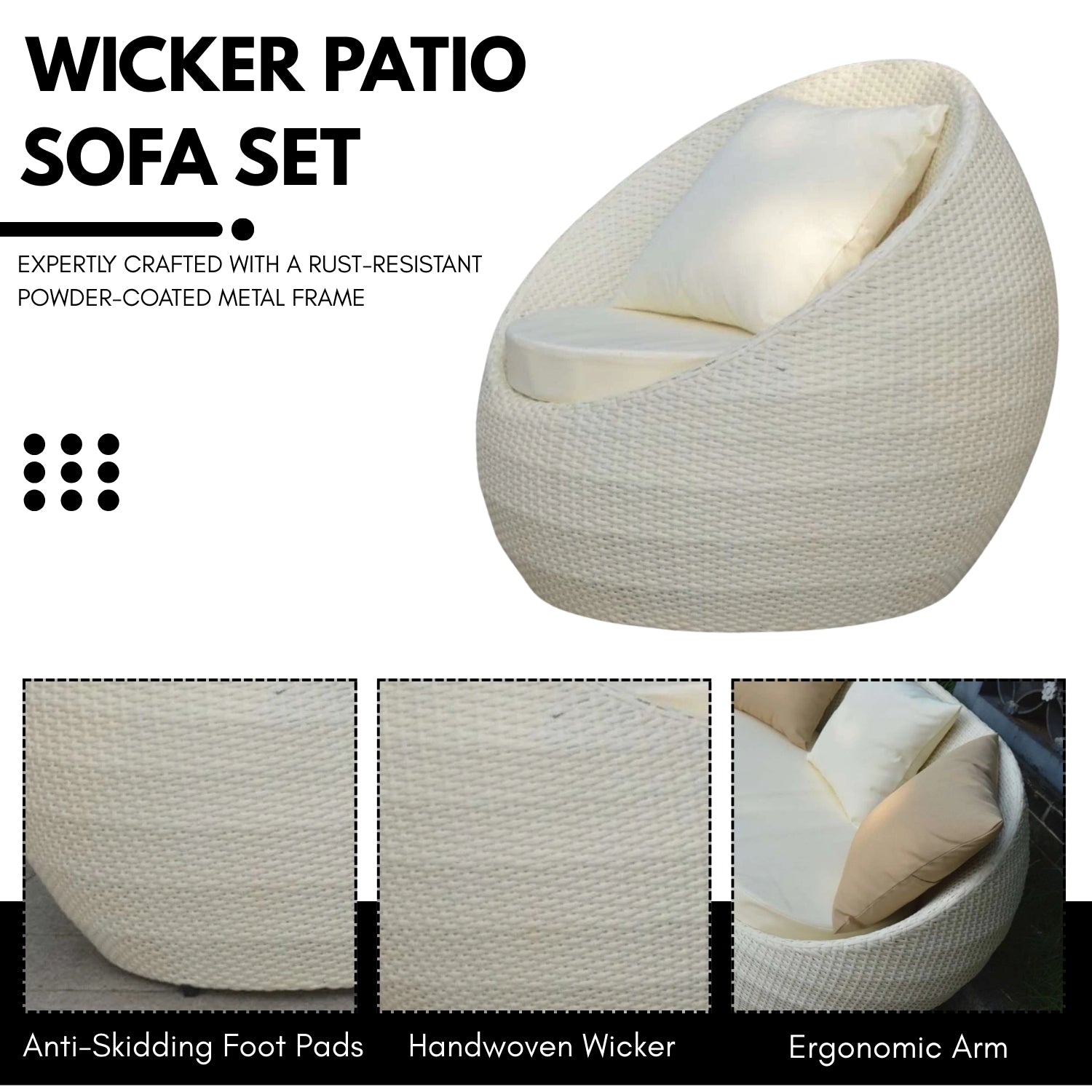 4-Piece Outdoor Rattan Wicker Patio Sofa Set