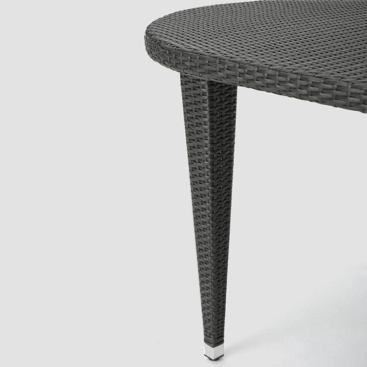 Outdoor Rattan Wicker Round Patio Table (Black)