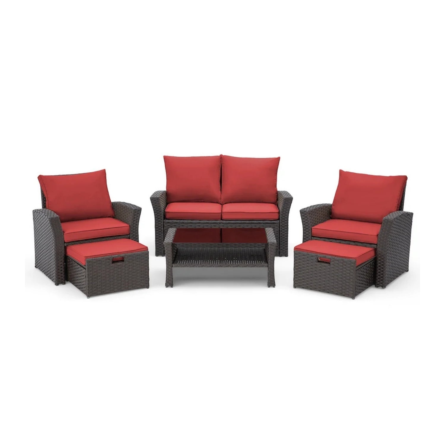 Outdoor All-Weather Wicker 6-Piece Sofa Set