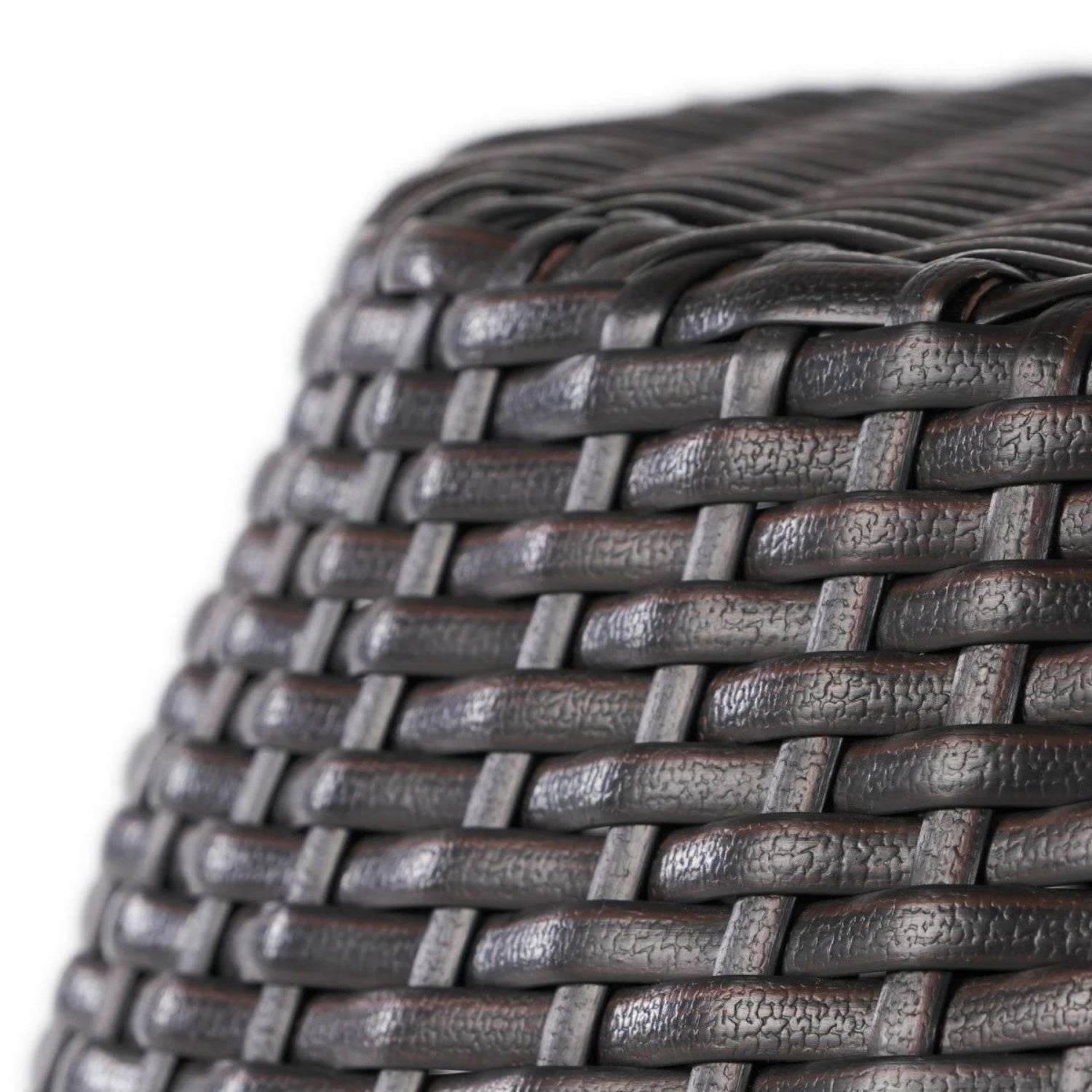 Dark Brown Rattan Damru Accent Table for Patio