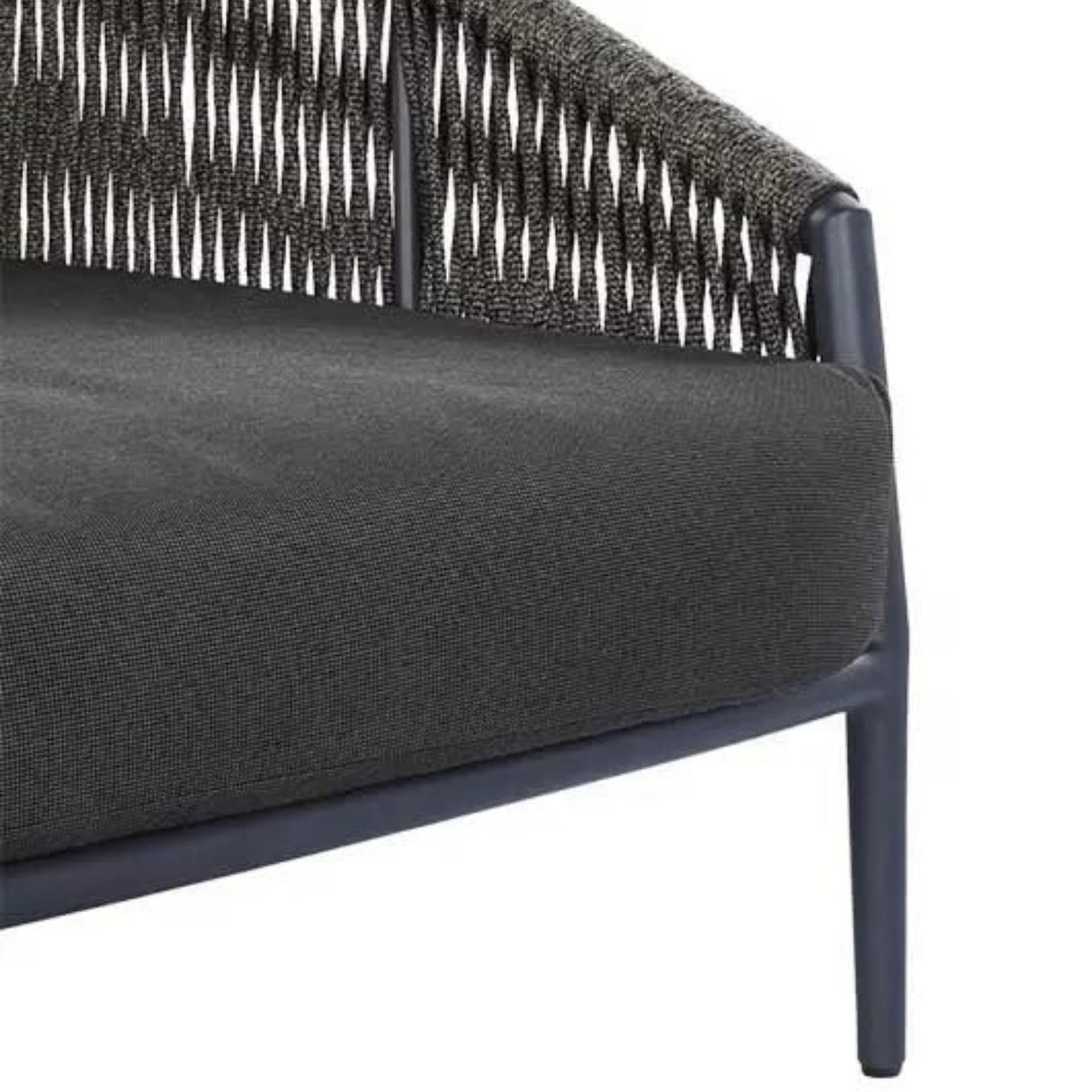 Outdoor Grey Rope Patio Daybed with Comfortable Dark Grey Cushion