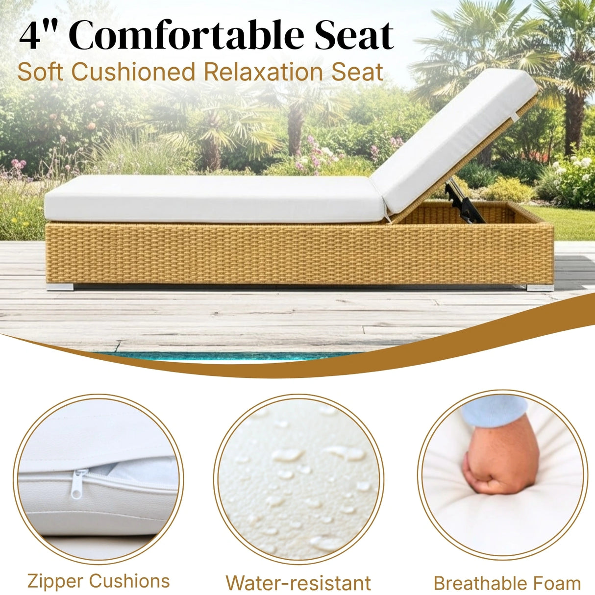 Outdoor 2-Piece Chaise Lounge Chair with Adjustable Settings and Cushions
