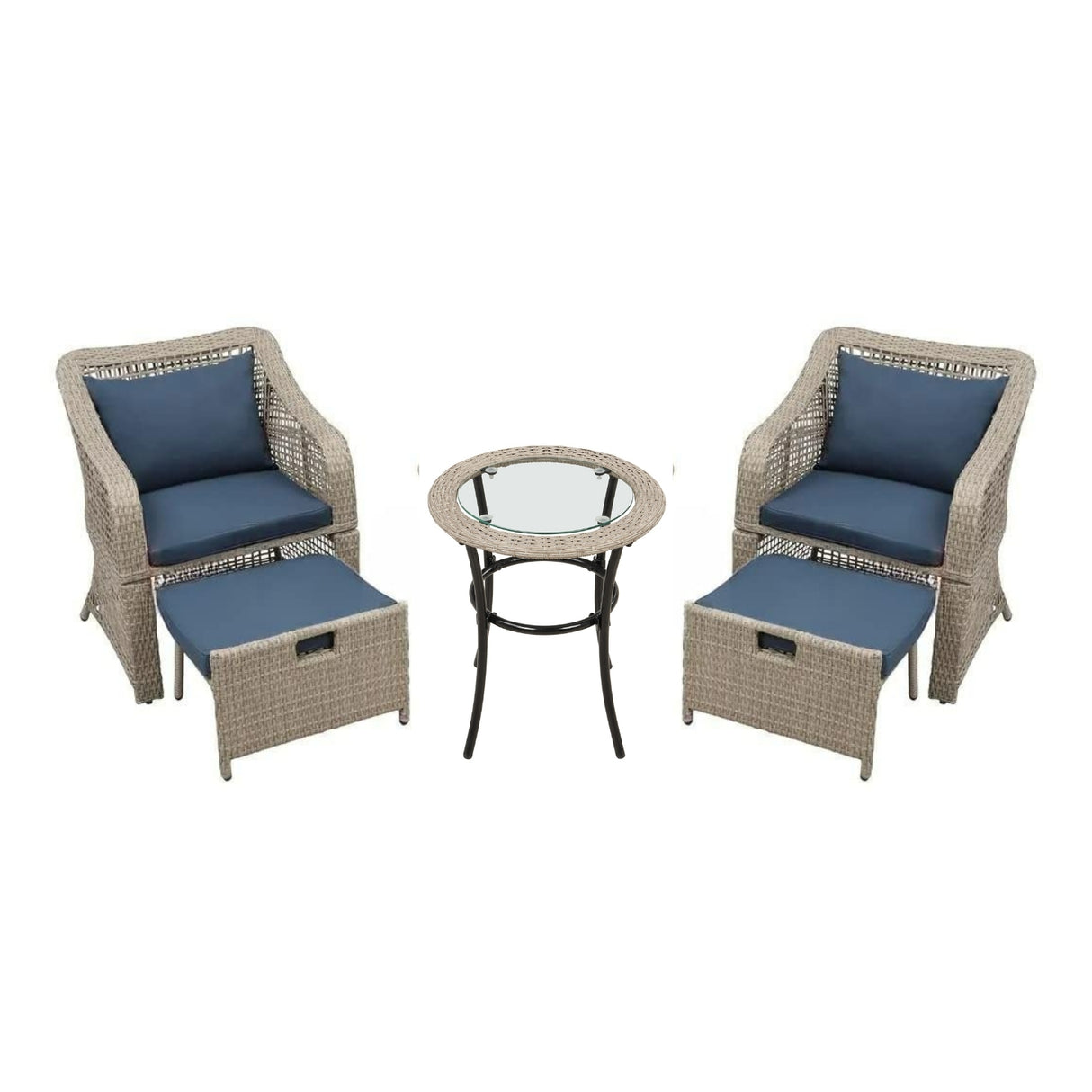 Outdoor Rattan Wicker 5 Piece Patio Sofa Set