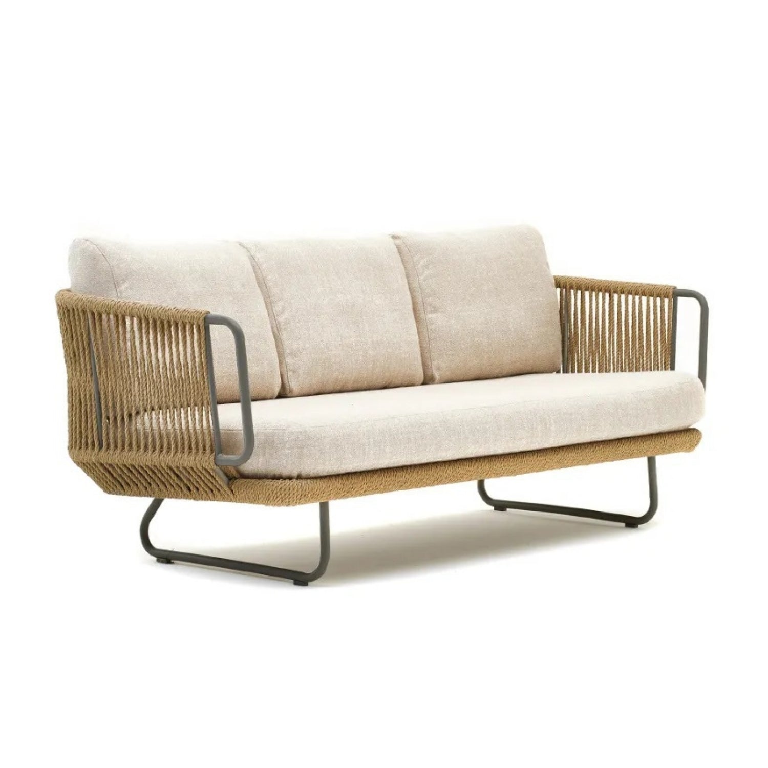 10 Seater Outdoor Rope Sofa Set with Ottoman, Loungers, Center Table & Side Tables