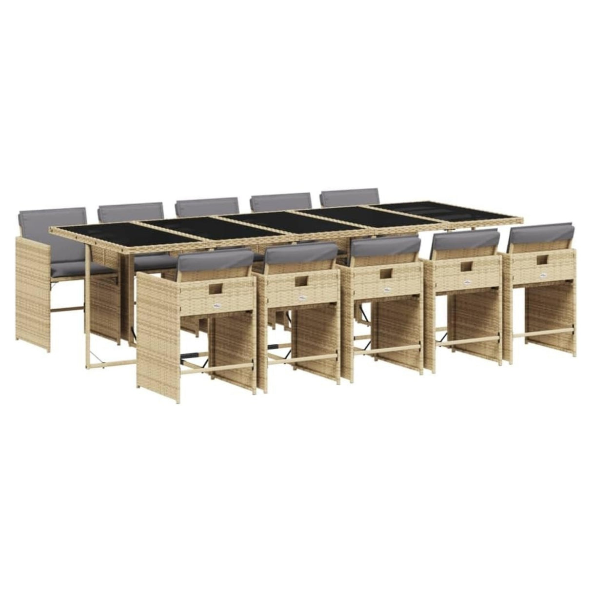 11-Piece Outdoor Rattan Wicker Dinning Set