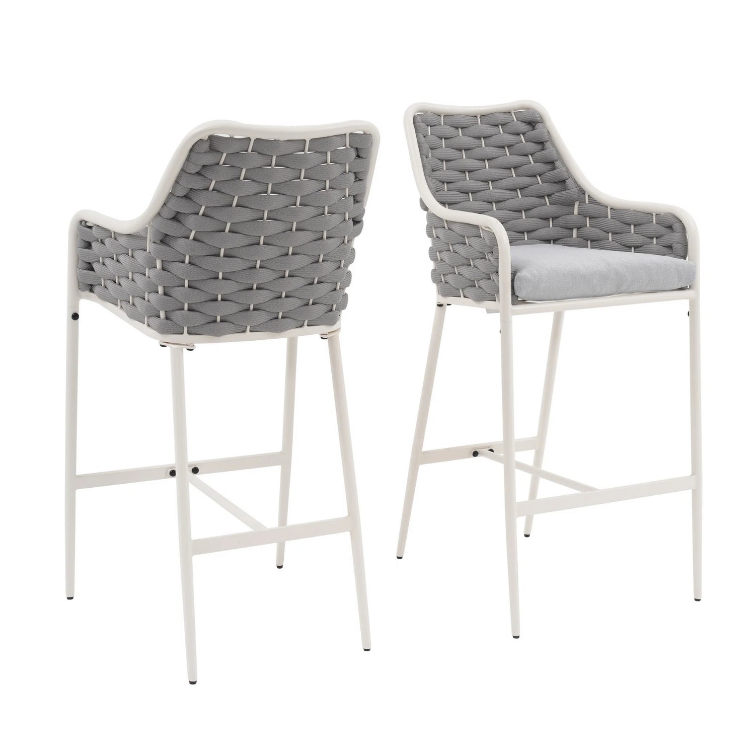 2-Piece Outdoor Rope Bar Chairs – Stylish Comfort Built to Last