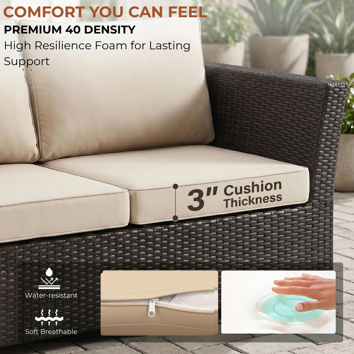 Outdoor Wicker 10 Seater Sectional Sofa Set